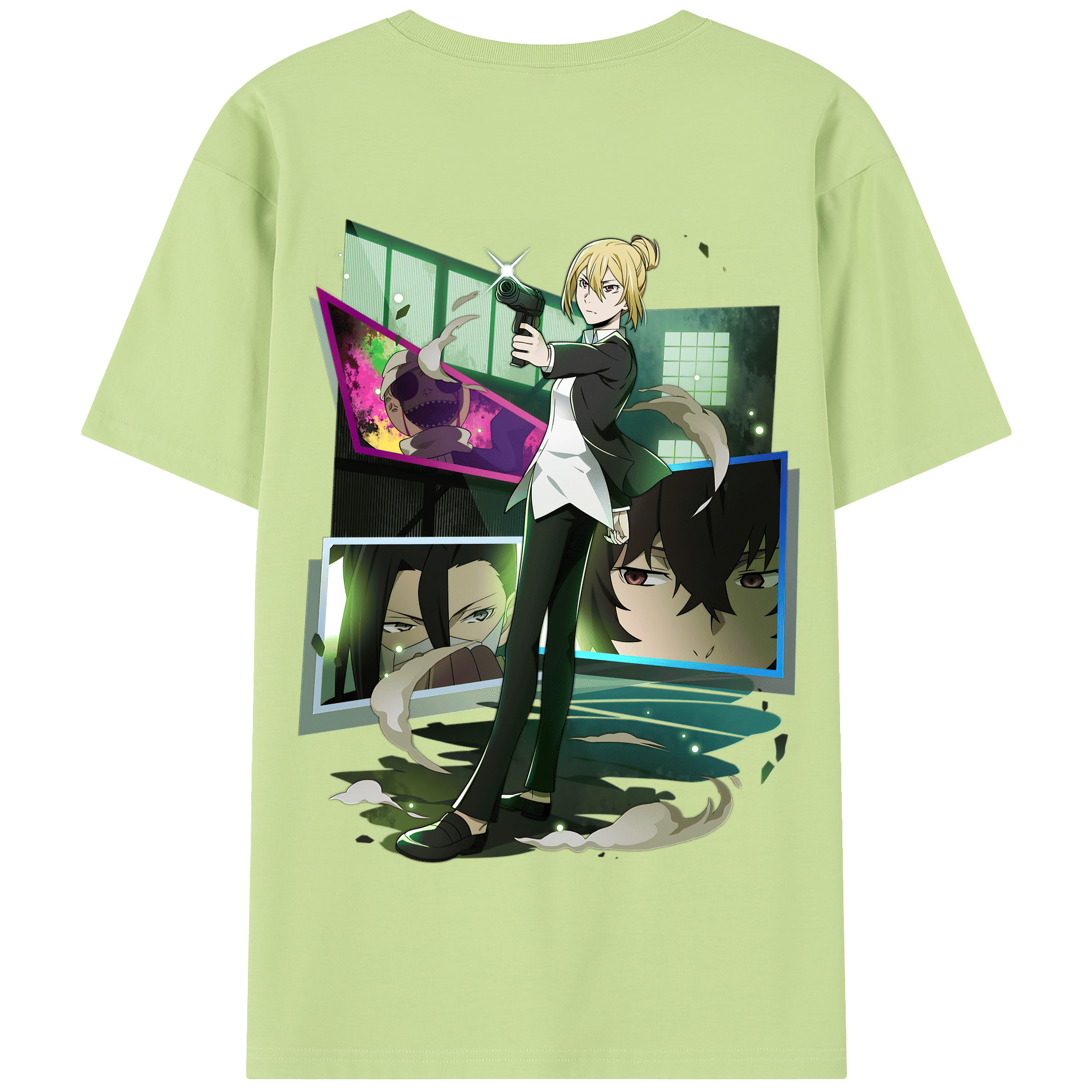 （画像用） 文豪ストレイドッグス Bungo Stray Dogs 綿100％半袖Tシャツ（背面プリント）